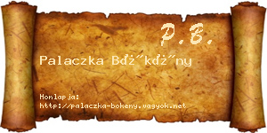 Palaczka Bökény névjegykártya